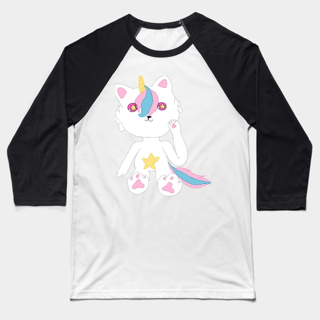 Super Kitty Baseball T-Shirt by AnnieSweet